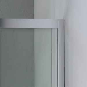 Paroi de douche carrée transparente Ferrara 90x90 cm, hauteur 195 cm, style moderne, rideau inclus - Product Image 4