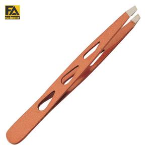 Pince à épiler à sourcils pointe droite poignée de revêtement en poudre d'acier inoxydable produits de vente chauds - Product Image 1