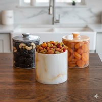 Couvercle de pot en résine écologique exclusif, durable, décoratif naturel, capacité de 150 ml, moderne, luxueux, multifonctionnel, pour le rangement de la cuisine
