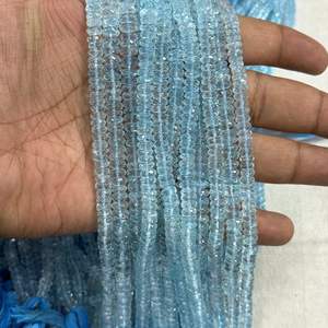 Cuentas Redondas Facetadas de Topacio Azul 100% Genuino de Alta Calidad de 5-7 mm para la Fabricación de Joyas - Product Image 5