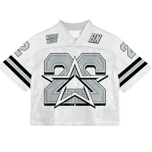 Camiseta de malla personalizada 100%, camiseta de malla de poliéster con cuello en V, camisetas de manga corta de secado rápido, camiseta de fútbol con estampado de sublimación para hombre - Product Image 4