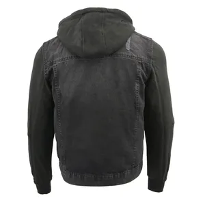Blouson de moto en cuir Narson pour hommes adultes, en Cordura et denim, coupe-vent, respirant, imperméable, pour course automobile et motocross - Product Image 2