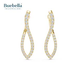 Pendientes de diamantes redondos para mujer con plata 925 Ideal para joyería de lujo al por mayor y pedidos de diseño personalizado - Product Image 1