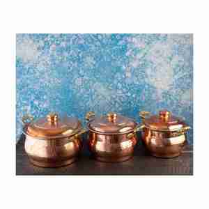 Plato de servicio dorado personalizado de alta demanda y olla de cobre de calidad Juego de utensilios de cocina ecológicos - Product Image 2