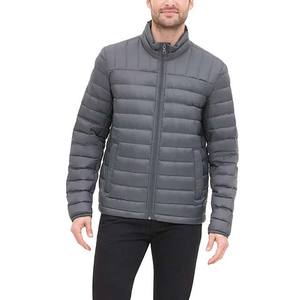 Veste matelassée High Street pour homme de marque personnalisée 100% polyester léger matelassé fermeture éclair complète gris imperméable et coupe-vent pour l'hiver - Product Image 2