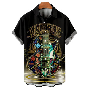 Impression musicale Guitar Oversized T-Shirts Men DTG Print Streetwear Graphic Tees haute qualité Size Custom Men's Clothing T-Shirt - Product Image 3