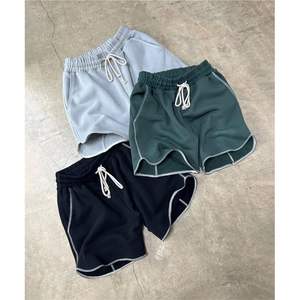 Pantalones cortos deportivos de gran tamaño con cintura elástica informal y contraste de 320gsm con logotipo personalizado para hombre, novedad - Product Image 6