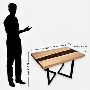 Living Room Luxury Handcrafted Epoxy Resin Rectangle Modern Waterproof Dining Table Acacia Wood Top Wedding <b>Gift</b> Customizable - Product Image 4