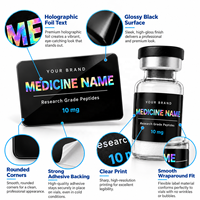 Étiquettes personnalisées pour flacons de 3 ml et 10 ml, autocollants holographiques pour flacons de médicaments, étiquettes adhésives imperméables pour flacons en verre, impression de logo personnalisée