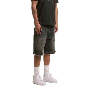 กางเกงยีนส์ขาสั้นผู้ชายสไตล์ใหม่สั่งทำพิเศษ แต่งขาดแบบดิสเทรส สีพื้น ผลิตในปากีสถาน มีจำหน่ายแล้ว - Product Image 4