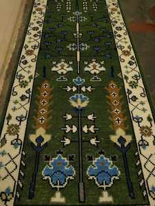 Antique Persan Vert Vintage Oushak Coton PET Friendly Foam Backing Low Pile Runner Tapis pour la maison Salon Tailles 3x8 3x10 - Product Image 6