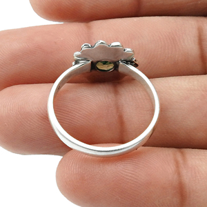 Natural <b>Citrine</b> Gemstone Bezel Set Flower Shape 925 Sterling Silver Handmade <b>Ring</b> for Woman Girls Wholesale High Quality Jewelry - Product Image 6