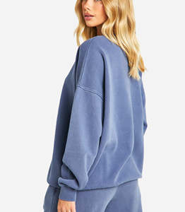 Sweat-shirt surdimensionné pour femme, pull à capuche, coupe ample, manches longues, haut streetwear chaud en coton et polaire pour tenue décontractée - Product Image 2