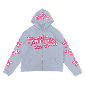 Vêtements de rue baggy personnalisés de haute qualité avec broderie et impression Zip up personnalisé Vêtements pour hommes grande taille Sweats à capuche vintage - Product Image 6