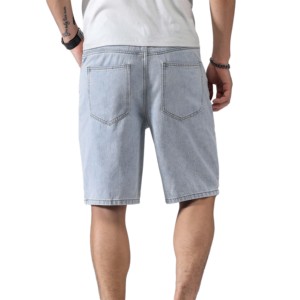 American Street Applique Flower Embroidery Denim Shorts pour hommes et femmes Loose Wide-leg Shorts shorts pour hommes - Product Image 5