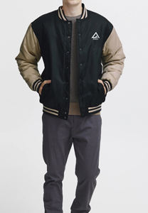 เสื้อแจ็คเก็ตมอเตอร์ไซค์ผ้าซาตินคุณภาพดีสำหรับผู้ชาย สไตล์เบสบอล บอมเบอร์ แฟชั่นเรียบง่ายลำลอง แจ็คเก็ตเลตเตอร์แมน คลาสสิค วินเทจ ทรงปกตั้ง - Product Image 4