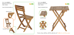 Juego de café de madera pequeño y compacto moderno BeNK para cocina, Patio exterior, jardín, comedor, sala de estar, escuela, muebles de apartamento - Product Image 6