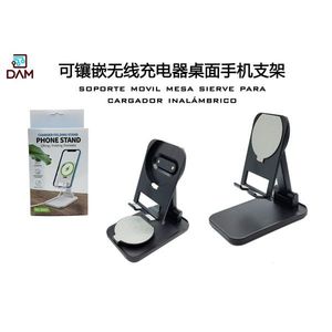 Soporte para Teléfono de Escritorio DAM con Cargador Inalámbrico Integrado de 10W (Material ABS) para Uso con Tabletas - Product Image 3