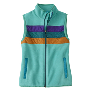 Chaleco de lana multicolor para mujer Extra suave hinchado con cremallera de bloque de color cálido algodón poliéster acogedor cómodo estilo salvaje Top - Product Image 2