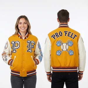 Veste de baseball universitaire streetwear brodée personnalisée pour hommes, veste universitaire unisexe, manches en cuir et laine, veste universitaire à lettres - Product Image 2