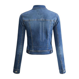 แจ็กเก็ตยีนส์สำหรับผู้หญิงแจ็กเก็ตยีนส์ทำจากผ้าฝ้าย100% - Product Image 4