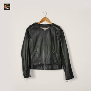Chaqueta de cuero para mujer, venta al por mayor, producción a granel, alta calidad, precio barato - Product Image 5