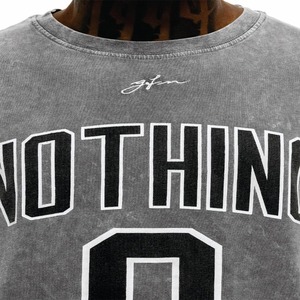 T-shirt moderne délavé à l'acide pour hommes, maillot de haute qualité, couleur personnalisée, anti-rétrécissement avec logo sur le devant, tarif de gros - Product Image 2