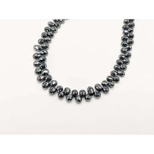 Perles de diamant noir foncé scintillant 100% naturelles de qualité supérieure AAA+ en vrac, 3-3,8 mm pour la fabrication de colliers - Product Image 1