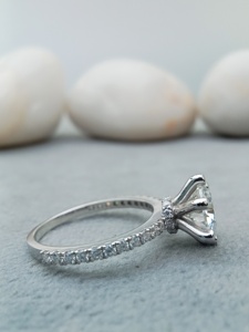 Bague de mariage en argent sterling 925 blanc certifié 14K 3 carats moissanite diamant ensemble de bijoux fins à la mode pour la fête de fiançailles - Product Image 2