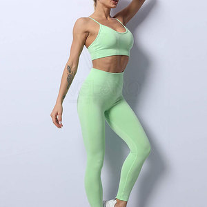 Custom Design Solid Women Yoga Set Breathable Quick Dry Four-<b>Way</b> Stretch Lightweight High Quality 2-Piece Fitness Wear Wholesale - Product Image 3