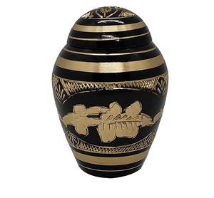 Classic Small Mini Cremation <b>Keepsake</b> Urn <b>for</b> Human <b>Ashes</b> with Box and Velvet Box Made of Brass - Product Image 5