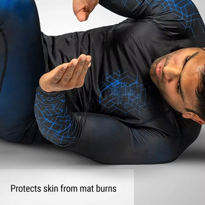 Custom Breathable Quick Dry Anti-UV Spandex/Polyester Jiu Jitsu Rashguard <b>T</b>-<b>Shirt</b> Unisex Set for Muay Thai Wrestling MMA UFC BJJ - Product Image 6