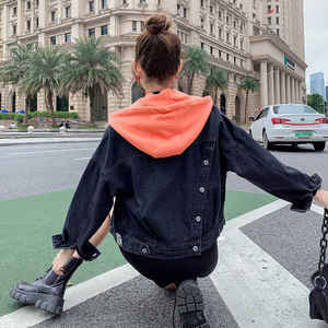 Veste en jean boutonnée oversize OEM pour femmes, vêtement d'extérieur en jean à motif uni pour l'automne, manteau respirant pour femmes - Product Image 4