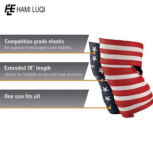 Enveloppes de genou en nylon personnalisables Design imprimé Soutien fonctionnel Haltérophilie Powerlifting Gym Fitness Mélange de coton confortable - Product Image 4