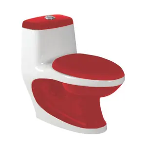 Wastafel Berbentuk Berlian Berwarna Hitam Toilet One Piece Kloset Air Model WC Cally Toilet Warna Putih dan Merah