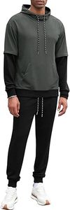 Ensemble de survêtement léger imprimé pour homme, hiver, double couche, respirant, coton, sweat à capuche à double manche et pantalon de jogging - Product Image 6