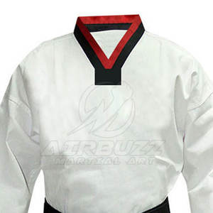 Uniforme de competición de Taekwondo de algodón 100% de alta calidad con tela transpirable de secado rápido y logotipo frontal - Product Image 5