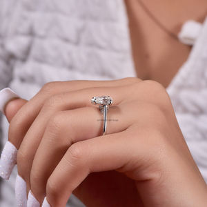 Modern and Elegant 2.15 Ct Pear Cut <b>Moissanite</b> Diamond Engagement <b>Ring</b> Elongated Solitaire Gemstone <b>Ring</b> for Women Certified - Product Image 2