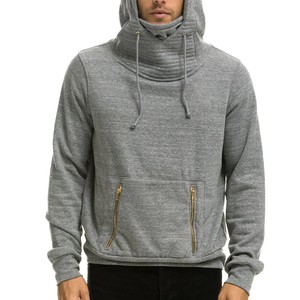 <b>Oversized</b> Men <b>Hoodie</b> with Bold Front Zip Patch pockets Drawstrings Deep Side Pockets Pre-Shrunk Cotton Fabric with <b>long</b> neck - Product Image 1