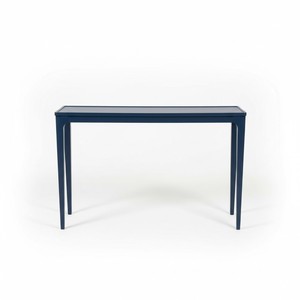 Table basse rectangulaire PKP moderne pour salon, en bois d'hévéa durable, placage MDF et frêne, garantie 1 an, BLEU MARINE - Product Image 1