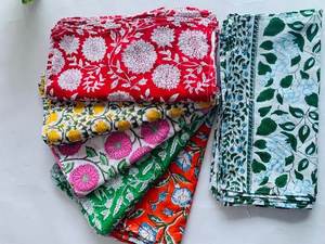 Indian Handmade Hand Block Print <b>Square</b> Vintage Eco-Friendly 100% Cotton Napkin <b>Set</b> for Wedding Use with Mix Colors - Product Image 3