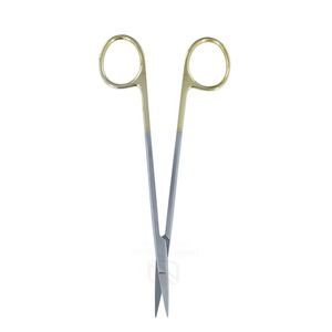 Tijeras Dentales Profesionales de Acero Inoxidable de 115 mm, Tijeras Quirúrgicas Iris con Recubrimiento Dorado Parcial, Juego de Instrumentos con Certificación CE - Product Image 3