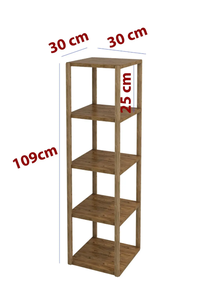 5-Tier Wooden Shelf & Organizer Vertical <b>Storage</b> <b>Unit</b> Multi-Purpose Decorative Wooden Rack - Product Image 2