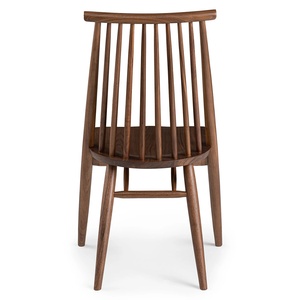 Chaise de salle à manger Debi en bois massif couleur noyer, réglable en hauteur, écologique, design minimaliste pour intérieur, maison, villa - Product Image 3