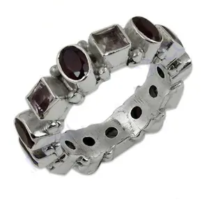 925 Silver Multi-Gemstone <b>Statement</b> Fashion <b>Ring</b> <b>for</b> <b>Women</b> Elegant Jewelry - Product Image 1