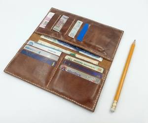 Men's Slim Custom <b>RFID</b> Smart <b>Card</b> <b>Wallet</b> Long Minimalist Leather Design Open Closure Factory Wholesale New Design Polyester - Product Image 4