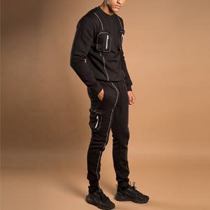 OEM New Design Custom <b>Brown</b> Corduroy Jacket Tracksuit Casual <b>Cargo</b> Button Sweatshirt Sweat Pant Two Piece Set Tracksuit for <b>Men</b> - Product Image 4