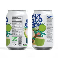 Nieuw Merk Kokoswater Tropicoco 330Ml Aluminium Kan Verse Vietnam Kokossap Drinken In Bulk