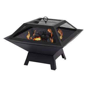 Classic Design <b>Iron</b> <b>Fire</b> <b>Pit</b> Wood Burning <b>Fire</b> <b>Pit</b> Deep Bowl for Outdoor & Indoor Decor Handmade Black <b>Fire</b> <b>Pits</b> - Product Image 1