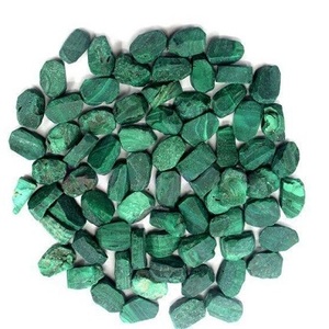 หินมาลาไคต์คริสตัลสีเขียวเข้ม14-16มม. 10ไม่ขัดเงาอัญมณีธรรมชาติที่มีพลังในการรักษาและพลังงานบวก - Product Image 1